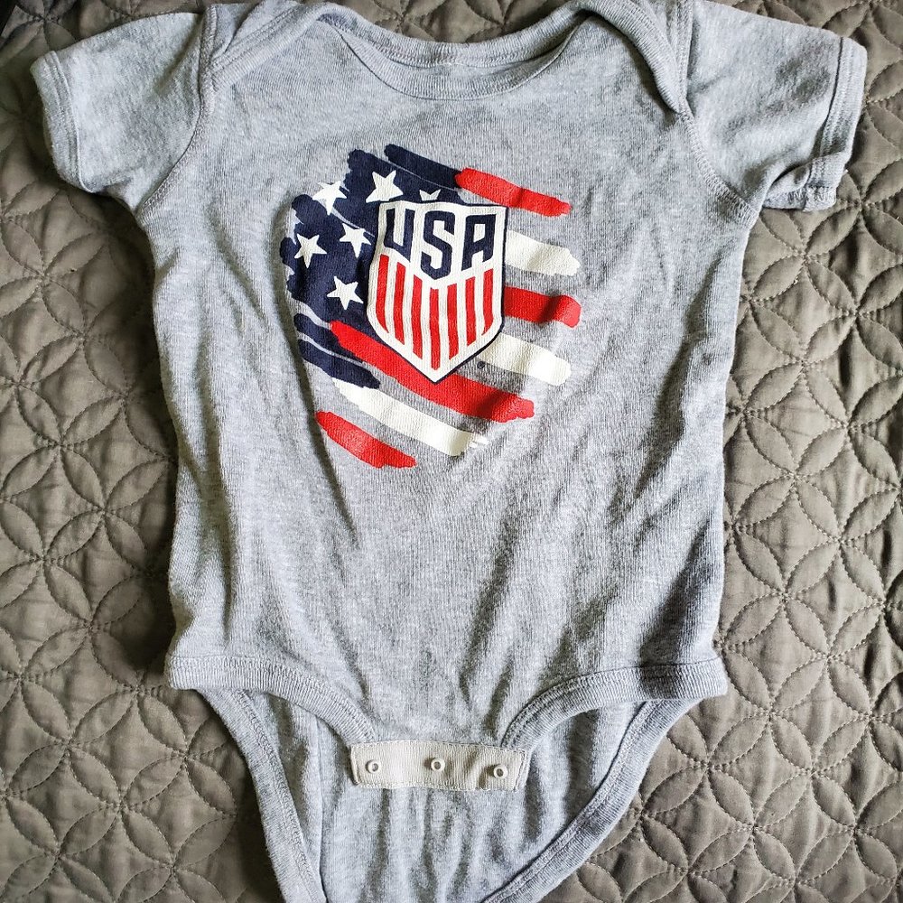 USA soccer team logo onesie 6-9 months